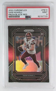 2022 Panini Chronicles Football Prizm Black Red Sam Howell /99 #PSA-9