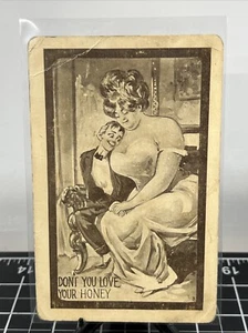 Antike Comic Euro Postkarte Gentleman Anrufer Bordell Liebst du deinen Honig nicht - Bild 1 von 8
