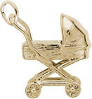 10K or 14K Gold Traditional Baby Carriage Charm by Rembrandt