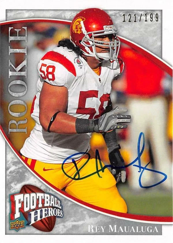 Rey Maualuga autographed football card (USC) 2009 Upper Deck Heroes Rookie #173 - Image 1 of 1