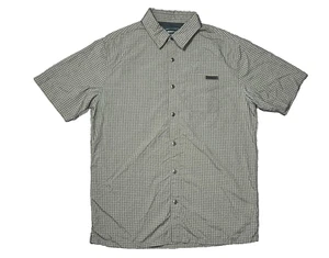 Merrell Shirt Mens Medium Brown Plaid Opti-Wick Lightweigt Short Sleeve Hiking - Picture 1 of 7