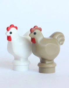 Lego Hühner - 2 Stück - braune und weiße Hühner - Bild 1 von 5
