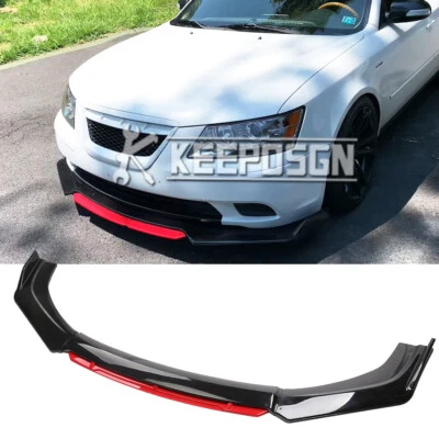 For Hyundai Sonata 2006-2010 Gloss Red Front Bumper Lip Splitter Spoiler Chin - Image 1 of 4