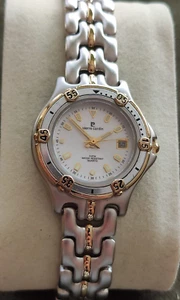 Piere Cardin 93402 Water Resistant Quartz Ladies Date Watch Silver/Gold Tone. VG - Picture 1 of 6