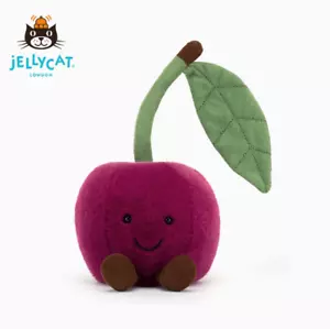 Jellycat Stuffed Cherry Toy - Soft Fruit Doll with Leaf for Babies & Kids - Picture 1 of 4