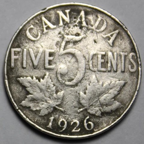 Canada 1926 Far 6 5 Cents, Key Date KGV (27a) Cover