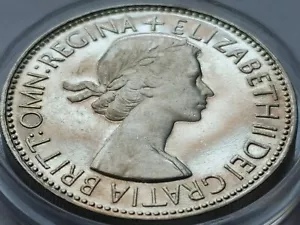 Rare Gem PROOF 1953 United Kingdom English Florin Elizabeth II w Holder w toning - Picture 1 of 24