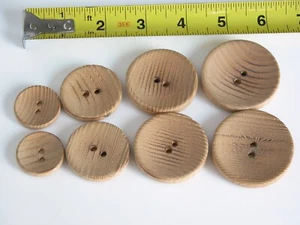 Vtg 30s 40s ROCHESTER BUTTON SALES INC CA Lot 8 COAT Wood Buttons 1.75" NOS - Picture 1 of 3