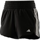 Adidas Women's Pacer Training 3-Stripe Woven High Rise Shorts BLACK XL 5"