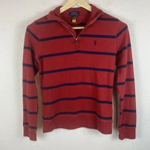 Polo Ralph Lauren Boys Large 14-16 Stripe Cotton Long Sleeve 1/4 Zip Pullover - Picture 1 of 6