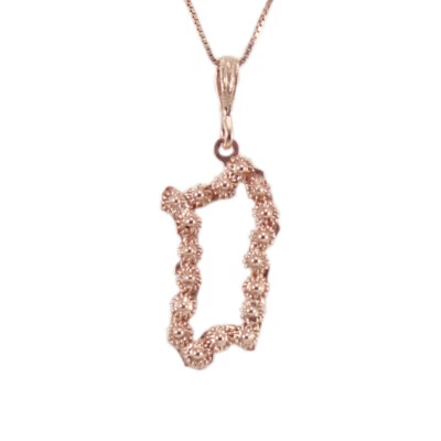 Collana donna pendente sardegna filigrana sarda argento nido d'ape pvd oro rosa - Immagine 1 di 2