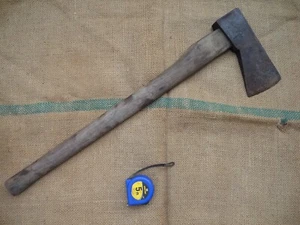 HUGE 7 LB VINTAGE GERMAN AXE HATCHET FELLING WOODWORKING CARPENTERS BIG ANTIQUE - Picture 1 of 11