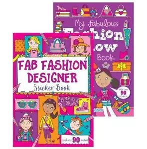 Fashion Sticker Books 2 Books Kids Children Activity Fun Travel Stickers - Picture 1 of 1