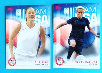 2016 TOPPS OLYMPICS SUE BIRD #44 MEGAN RAPINOE PAIR TEAM USA BASKETBALL SOCCER - Image 1 of 2