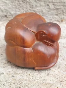 Buddha Piangente Vintage Monaco Intaglio Yogi Legno Suar Intagliato - Foto 1 di 6