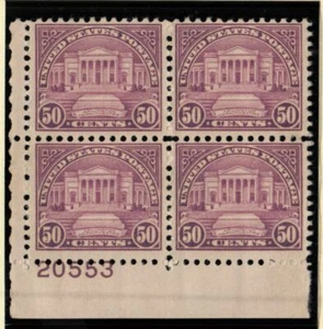 1931 Arlington Amphitheater 50c Sc 701 MNH pristine OG, rotary plate block of 4 - Picture 1 of 1
