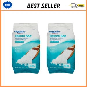 Equate Epsom Salt, Magnesium Sulfate, 128 oz (8lb), Unscented, White ( 2 PACK ) - Picture 1 of 12
