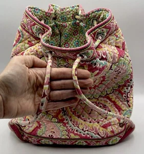 Vera Bradley Kordelzug Rucksack Capri Melone gesteppt Retired Cottage Core Boho - Bild 1 von 14