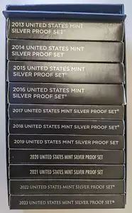 2013-23 Silver Proof Sets 11 Year Run - Picture 1 of 7