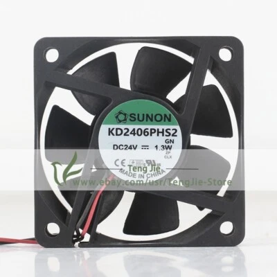 Sunon KD2406PHS2 DC24V 0.054A 1.3W 6015 6cm 2-Wire Axial Original Cooling Fan - Image 1 of 4