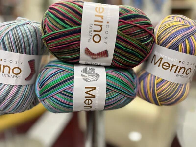 Lana Grossa Meilenweit MERINO COSY 4fach , Sockenwolle, Sw/PA, 100g ca. 420m - Bild 1 von 3