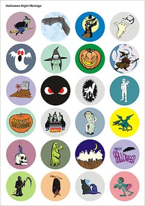 24X PRECUT HALLOWEEN PARTY SCARY TRICK EDIBLE WAFER CUPCAKE CAKE TOPPERS 1442 - Picture 1 of 1