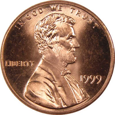 Moneda de 1 centavo Lincoln Memorial Cent BU 1999 sin circular Foto 1 de 4