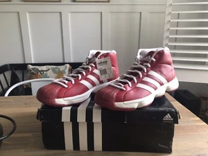 2010 Red Adidas Pro Model Classic G21370 Basketball Shoes Size 17 New In Box IU - Picture 1 of 8