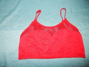 BH S  Dessous sexy  Reizwäsche  BH  Tanktop Crop Top seamless rot Netz bralette - Bild 1 von 6