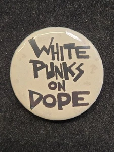 Pin Pinback WHITE DOPES ON PUNK-PUNK FLOYD 1.25" Dirk McQuickly/Raro c.1970s - Imagen 1 de 9