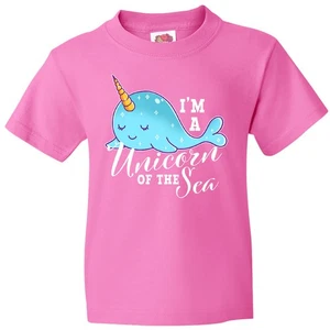 Inktastic Cute Narwhal I'm A Unicorn Of The Sea Youth T-Shirt Children Life Tee - Picture 1 of 9