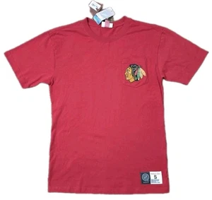 NUEVA Camiseta Chicago Blackhawks Mitchell & Ness Bolsillo Para Hombre Pequeña Roja NHL  - Imagen 1 de 7