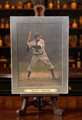 Honus Wagner Cabinet Card Baseball Print Wooden Sign Display Photo 9x12 - Image 1 of 4