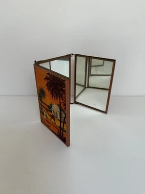 Miroir Barbier Triptyque Orientaliste Ancien - Photo 1/4