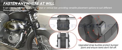 ‎Oxford Fabric Fork Bag Sissy Bar Bag Motorcycle Handlebar Bag Pouch Luggage - Image 1 of 4