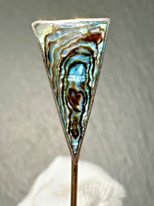 VINTAGE SILBER? & DREIECKIGER ABALONE AKZENTUIERTER STICK PIN H730 - Bild 1 von 11