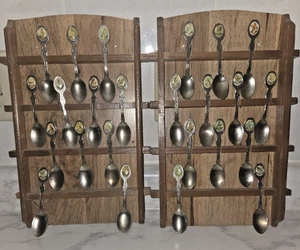 Vintage COLLECTION OF 26 BIRD SOUVENIR SPOONS with holders - Picture 1 of 13