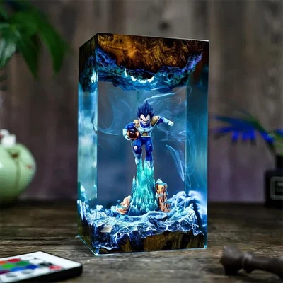 Saiyan diorama resin lamp, Vegeta resin lamp, Dragon Ball Gift - Image 1 of 4