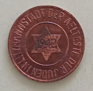 10 Pfennig 1942 Litzmannstadt Ghetto Jewish Coin WWII Holocaust Judaica - Picture 1 of 2