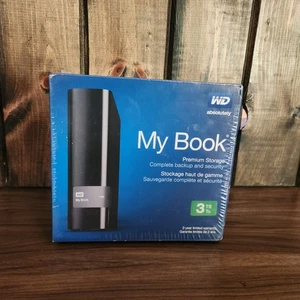 Unopened WD 3TB My Book Desktop External Hard Drive -USB 3.0 -WDBFJK0030HBK-NESN - Afbeelding 1 van 5