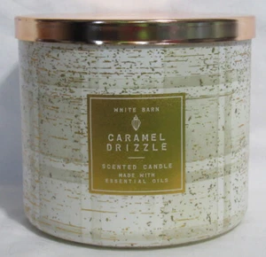 White Barn Bath & Body Works 3-wick Candle CARAMEL DRIZZLE with essential oils - Picture 1 of 3