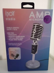 ijoy Studio AMP Microphone Adjustable Angle AUX Impute Podcasts Music Meetings - Picture 1 of 2