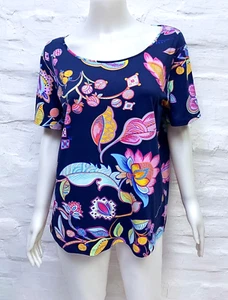 Leonard Paris Fuchsia 46 Floral Top - Picture 1 of 8