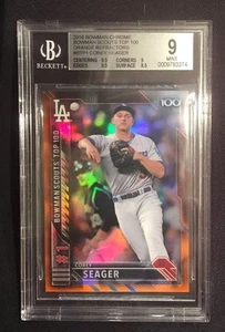 2016 Corey Seager Bowman CHROME Scouts Top100 #D/25 ORANGE REFRACTOR BGS 9 MINT - Picture 1 of 2