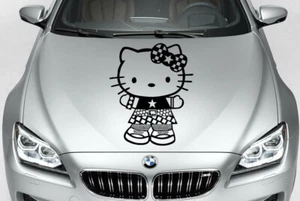 CALCOMANÍA DE VINILO HELLO KITTY GÓTICO ROCKSTAR LADO CAPÓ COCHE CAMIÓN - Imagen 1 de 1