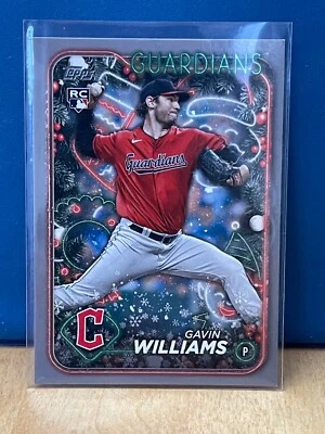 2024 Topps Holiday Gavin Williams #H173 Silver Glitter RC Cleveland Guardians - Image 1 of 2