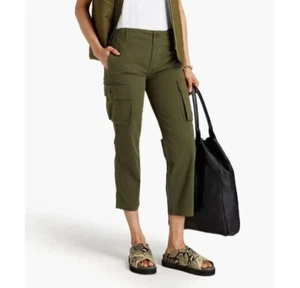 Frame Cargo Pants Womens 29 Green Washed Surplus Crop Relaxed Utility Military - Picture 1 of 9