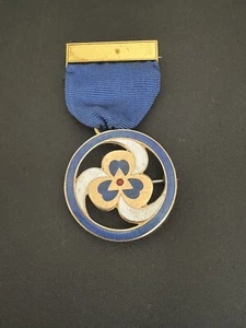 Vintage Solid 10k Gold Girl Scout Leader Thanks Ribbon Badge Pin Medal 5.6 Grams - Picture 1 of 8