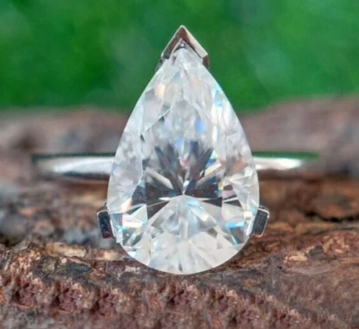 5 Ct Certified Treated Off White Diamond Solitaire Promise Ring In 925 Silver - Image 1 of 4