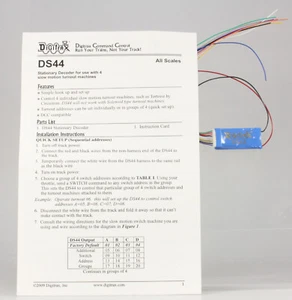 Digitrax DS44 Basic Quad Stationary Decoder for Slow Motion Turnout Machines New - Picture 1 of 1